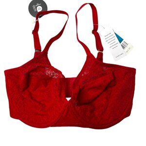 Natori Pretty Smooth Seamless Lace Underwire Red Bra 30DDD